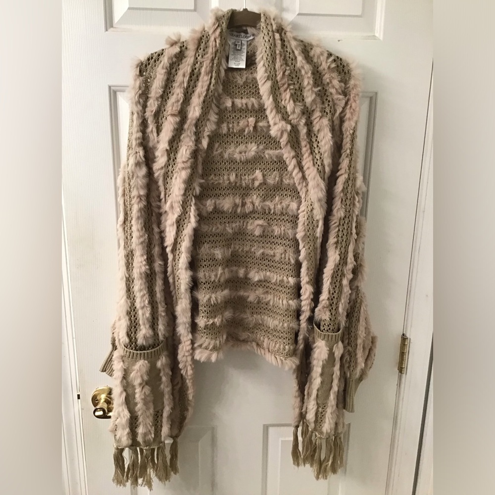 HEARTLOOM SZ S WOMENS RABBIT FÜR CARDIGAN REVOLVE GUC OPEN FRONT